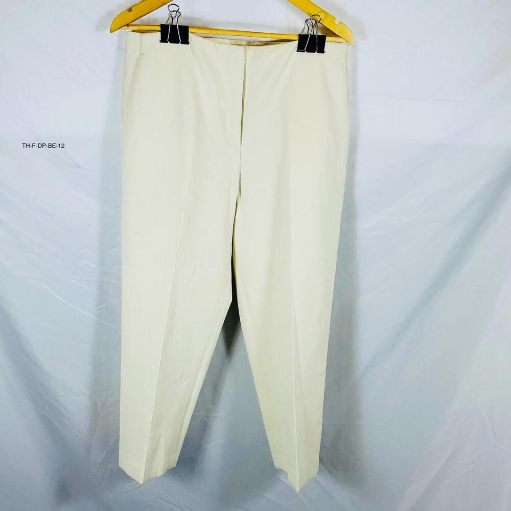 Theory Women's Beige Slim High Rise Crop Dress Pants Size 12